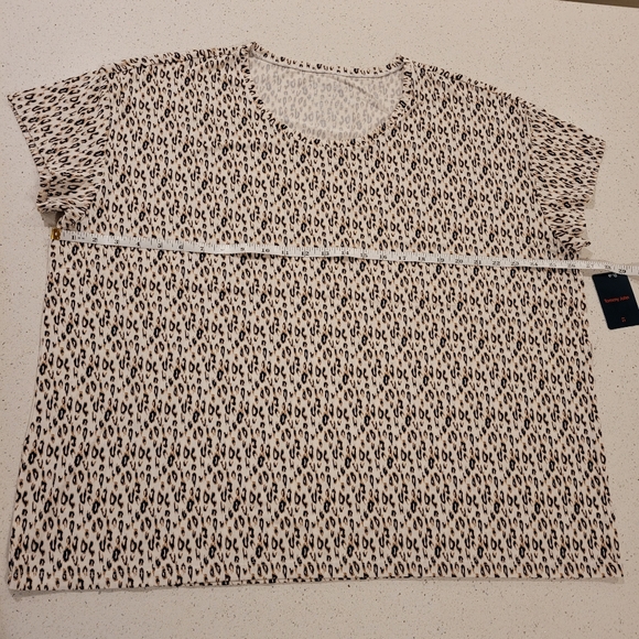 Tommy John Micro Leopard Print Second Skin Short Sleeve PJ Top Tee Size … - Picture 4 of 7